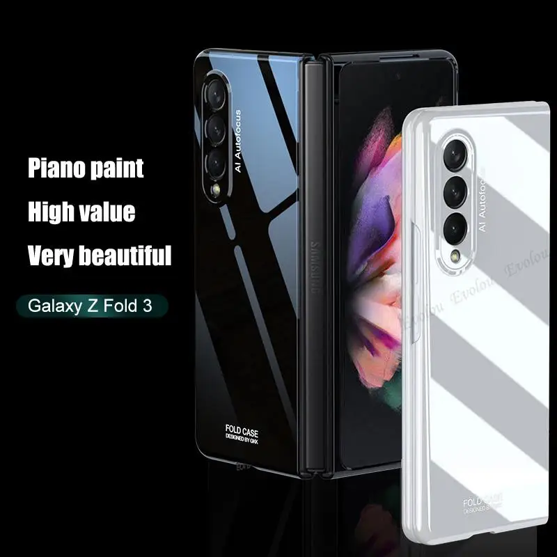 ultra thin hard glossy phone case for samsung galaxy z fold 3 luxury anti fall protective cover for samsung z fold3 5g shell free global shipping