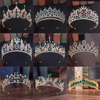 green princess tiaras crowns headband girls show bridal prom bride bridesmaid gift wedding party accessiories hair jewelry