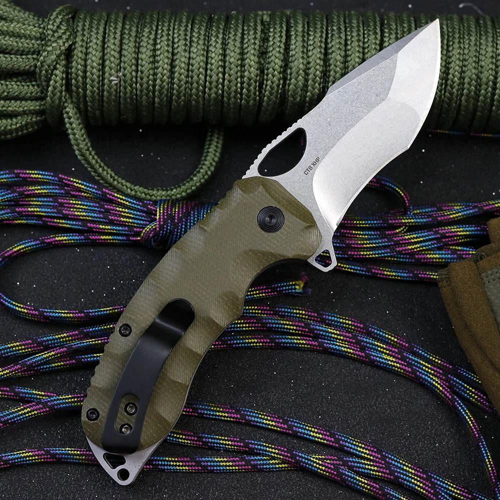 Складной нож высокой твердости CTS XHP карманный резец с ручкой Микарта для