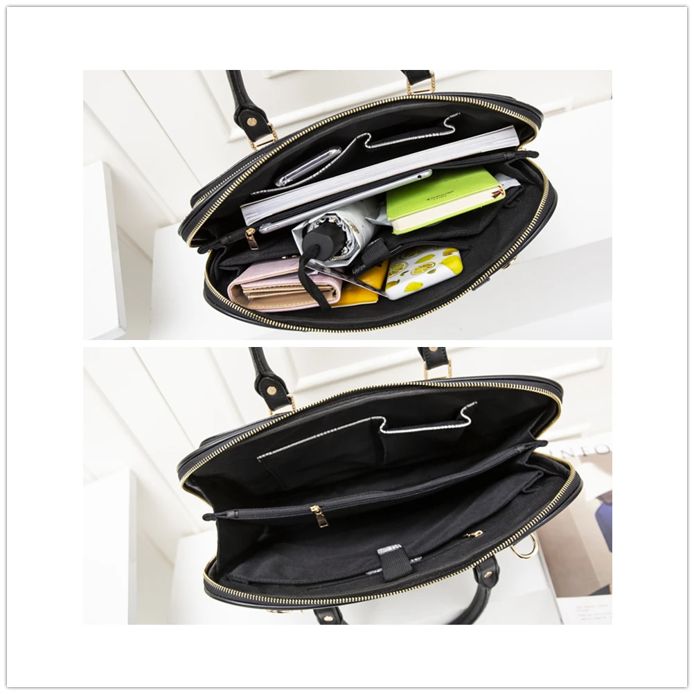 

GAGACIA Fashion Women Business Briefcase Leather High-quality Commuter Handbags For Female Laptop 14 Inch Woman Office Work Bag