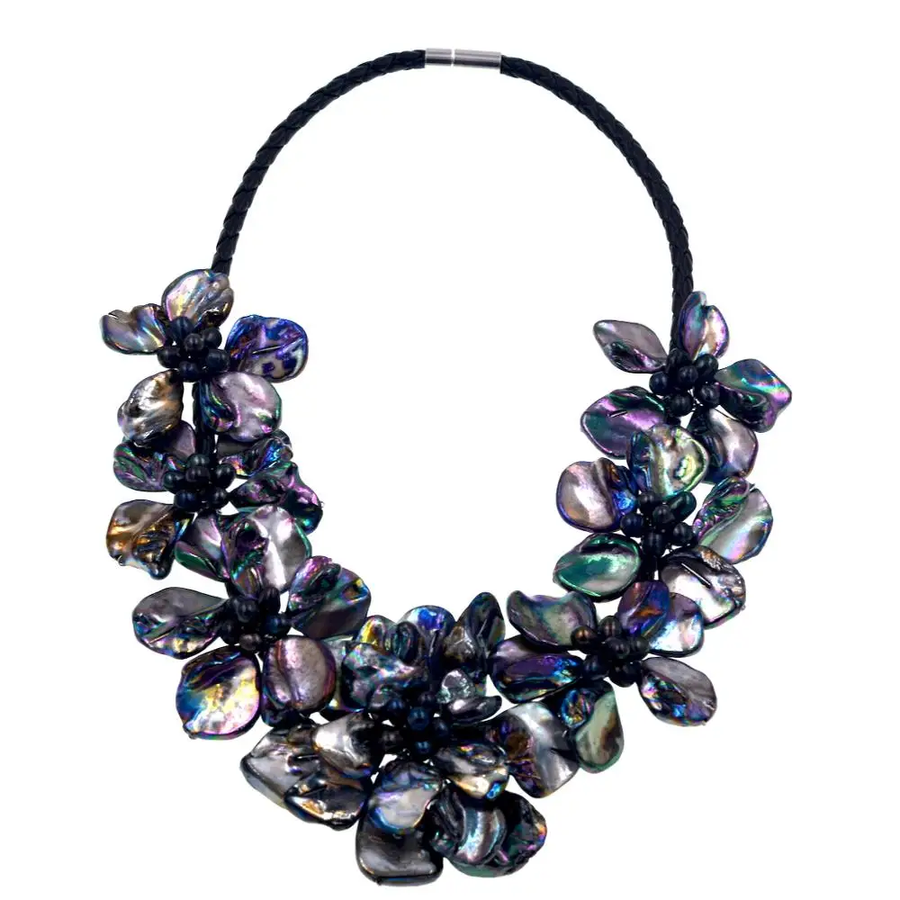 2019 роскошный черный перламутровый корпус цветок колье ожерелье платье Простой