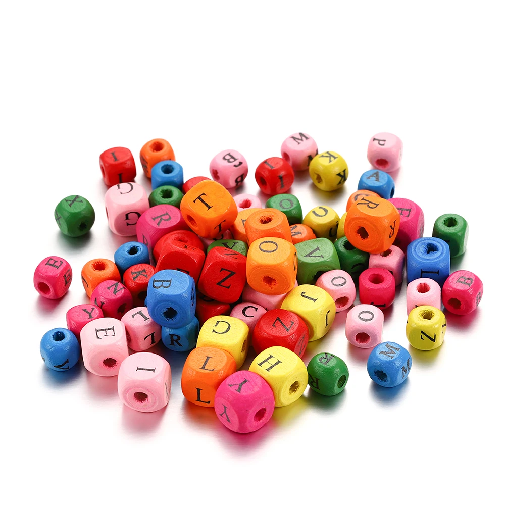 Квадратные разделители в виде алфавита 50 ~ 100 шт 8/10 мм разные цвета свободные