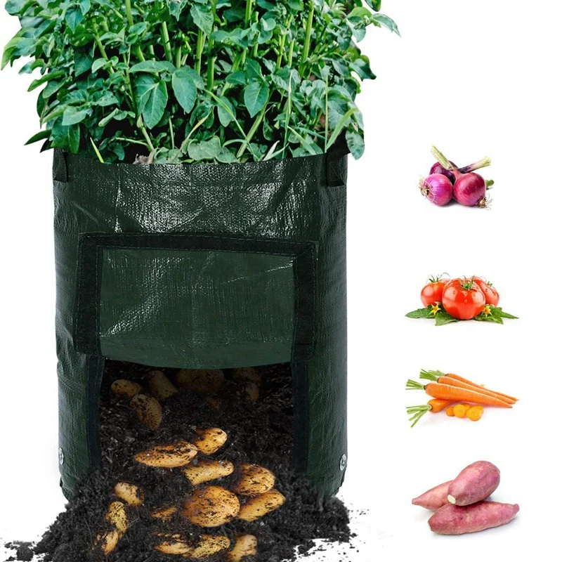 

Promotion! 9Pcs Durable Garden Potato Growing Bags with Portable Access Flap and Handles - 5Pcs 30 Gallon & 4Pcs 10 Gallon