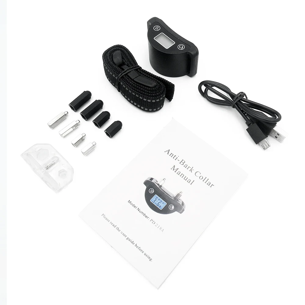 

New Dog Anti Bark Collar Reflective Strap Dog Training Collar Electric Shock Collar Rechargeable Waterproof Pet Training Product