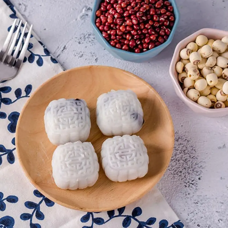 75 г Mooncake плесень 4 шт цветы штампы баррель ручной пресс луна торт кондитерские
