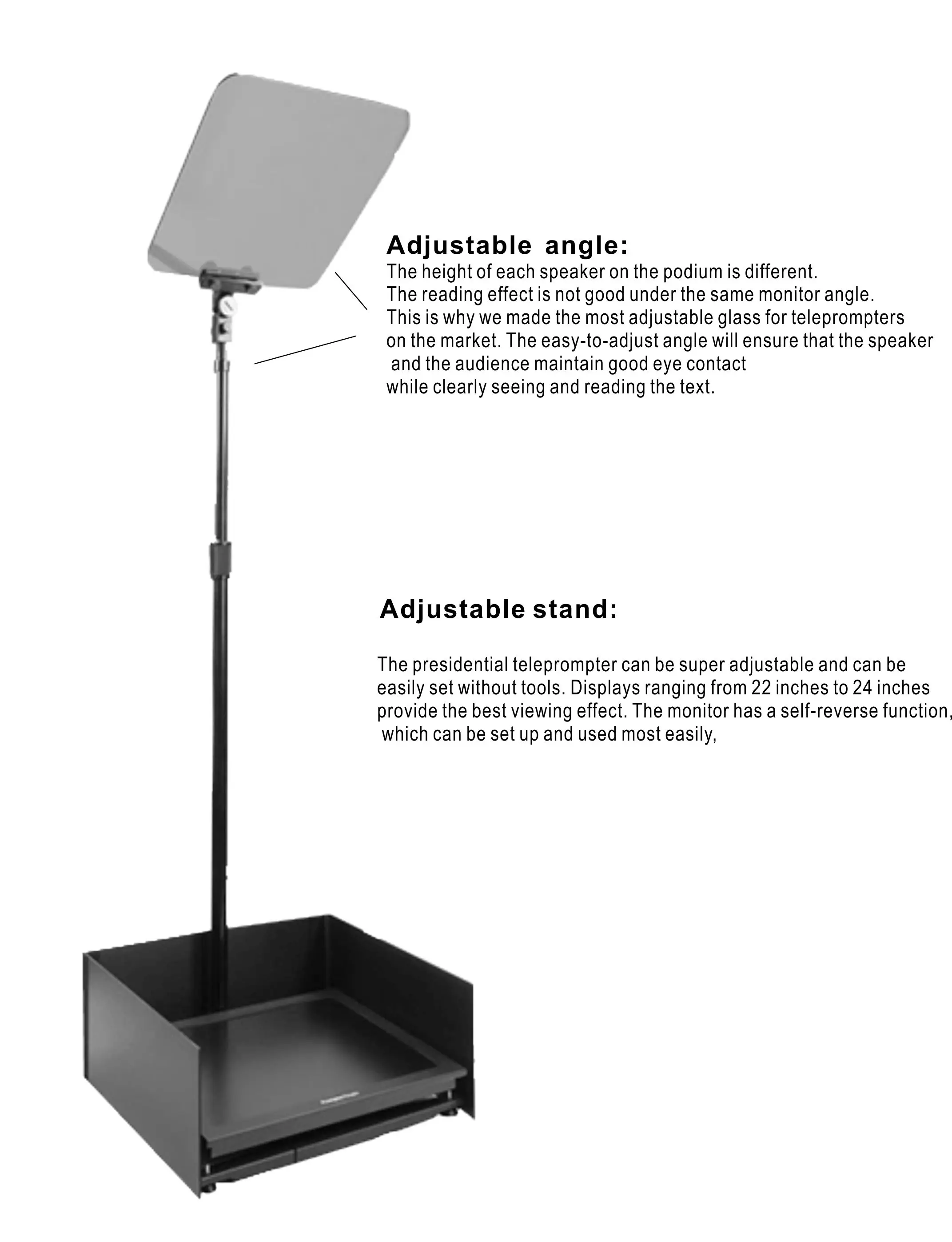 

2021 Best popular 22 inch apaitu prompter speaker speech teleprompter for podium