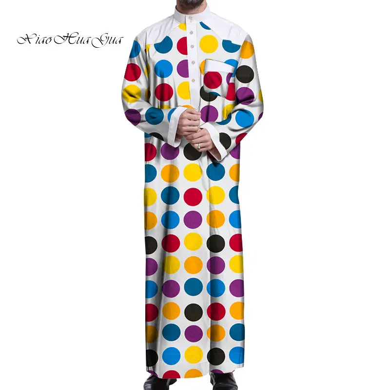 Длинные Дашики мужские африканские платья для мужчин повседневный халат принты
