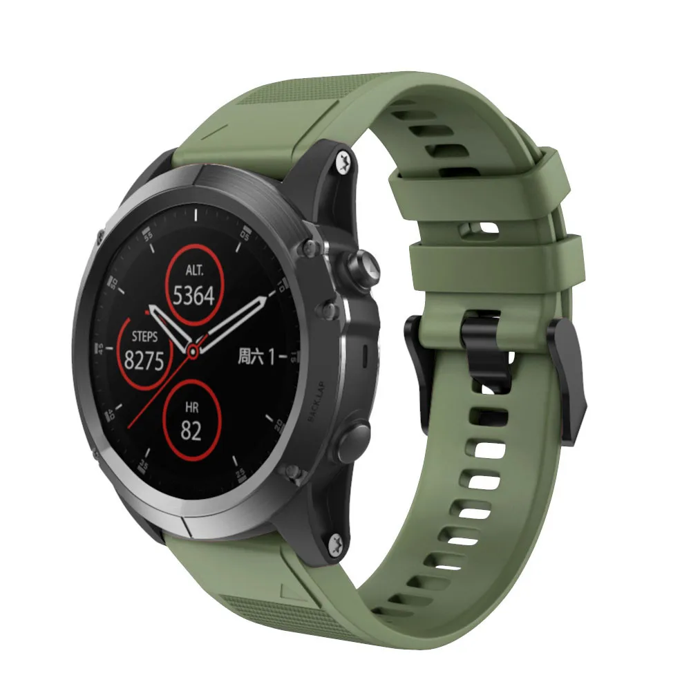 

For Fenix 5X Soft Silicone Watchband Silicone Strap for Fenix 5X Plus Fenix 3/3HR Easy Fit Watch Band