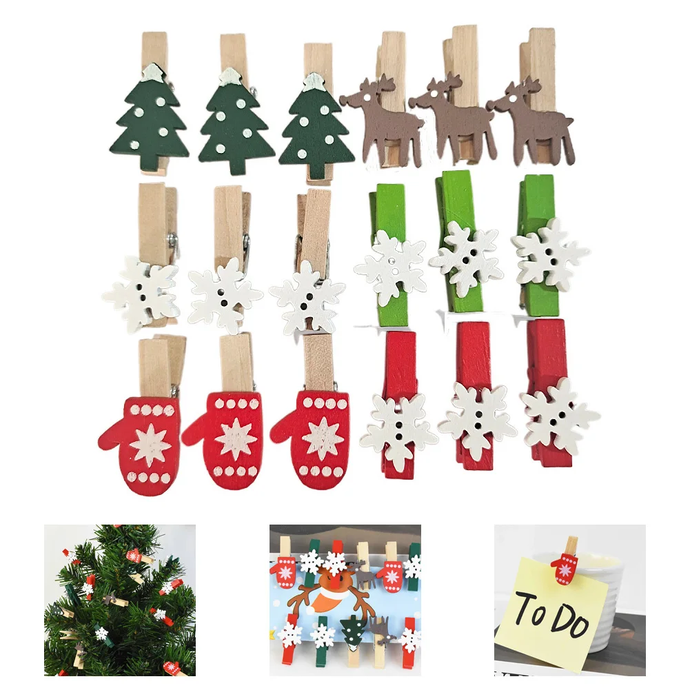 

50 шт., Деревянные прищепки в виде снежинок