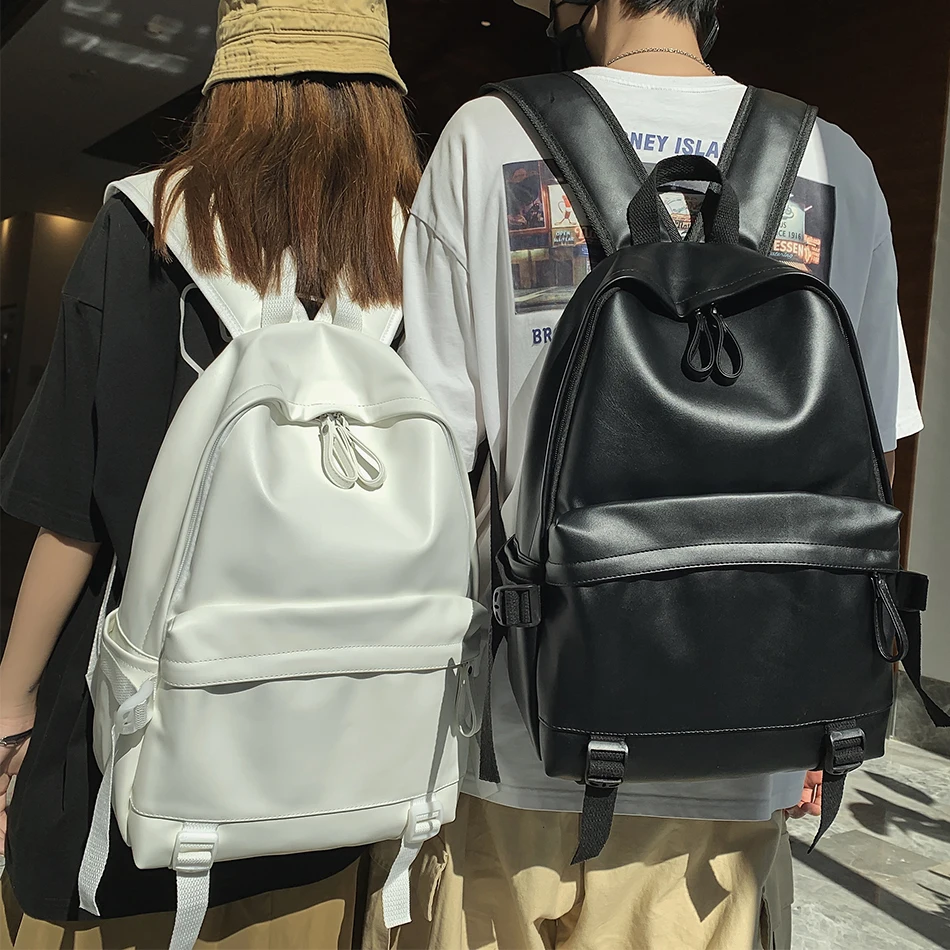 

High Quality PU Leather Women's Backpack Fashion Unisex High Capacity Schoolbag Backpacks for School Teenagers Girls Mochila Sac