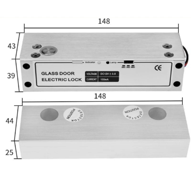 Electronic Door Lock Electric Drop Bolt Narrow Safe Secure Mortise Time Delay Electromagnetic Access Control | Безопасность и