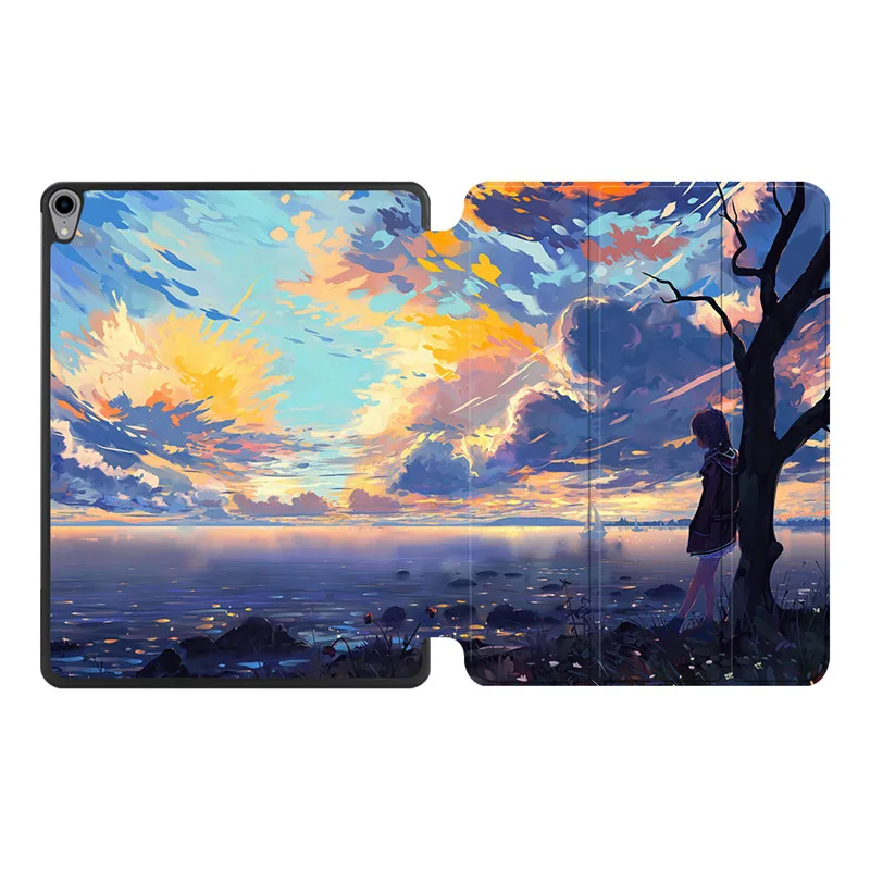 IP10 Чехол MTT с рисунком аниме для iPad Pro 12,9 дюйма, тонкий чехол из искусственной кожи с откидной крышкой и подставкой, чехол для планшета, чехол с функцией автоматического сна/пробуждения - Цвет: IP10