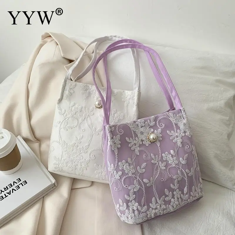 Embroidered PU Leather Bags For Women Travel Beach Shoulder Trending Women's Casual Purple Elegant Handbag | Багаж и сумки