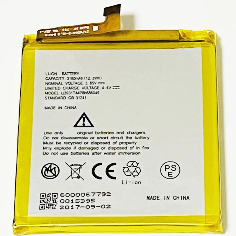 3 85 V 3180mAh Li3931T44P8h686049 для ZTE Axon M Z999 Multy Docomo Z 01K Battery|Аккумуляторы мобильных телефонов| |