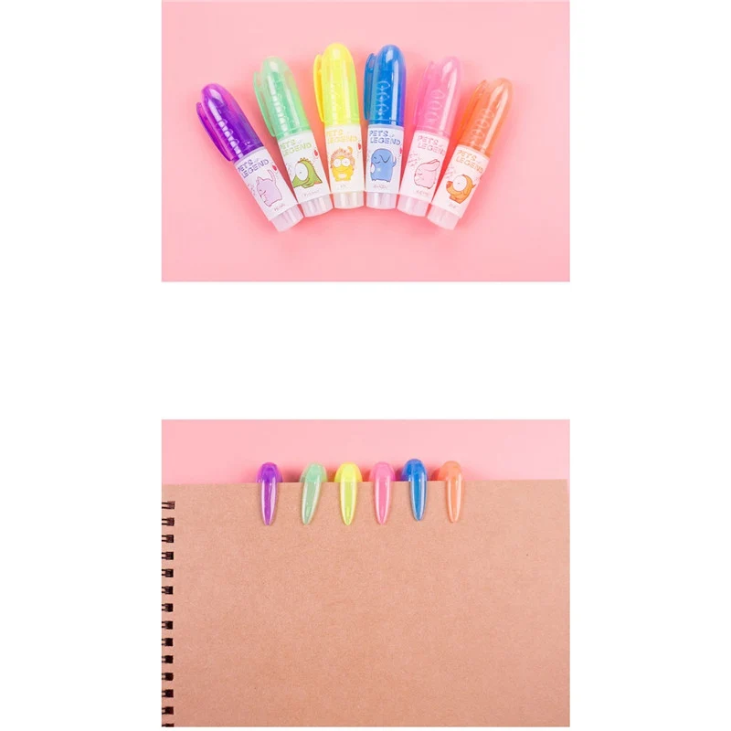 

6 x Mini Fruit Kid School Children Highlighters Pens Stationery Scented Coloured