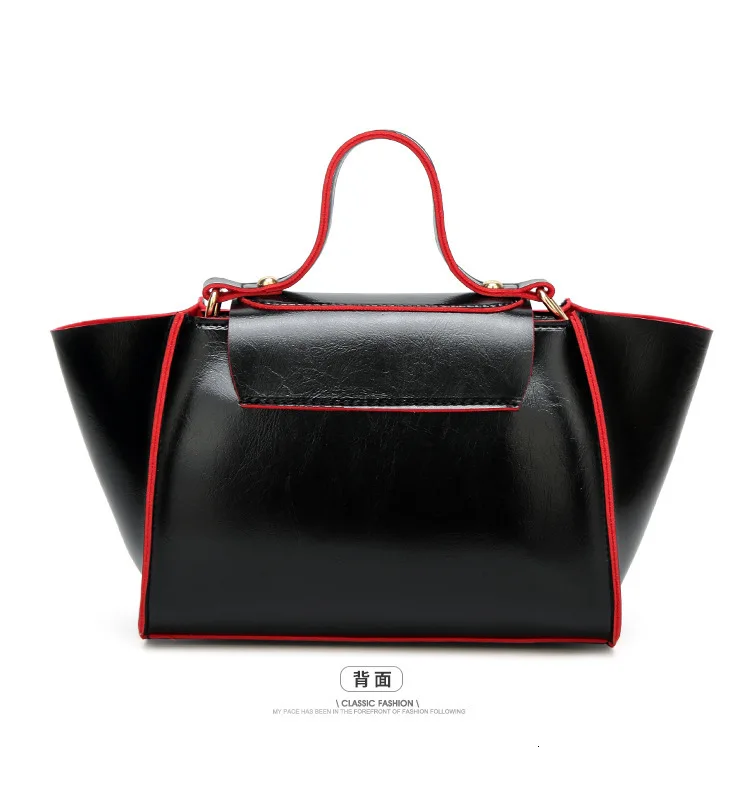 Женские кожаные сумочки сумки через плечо модная трапециевидная сумка с замком и