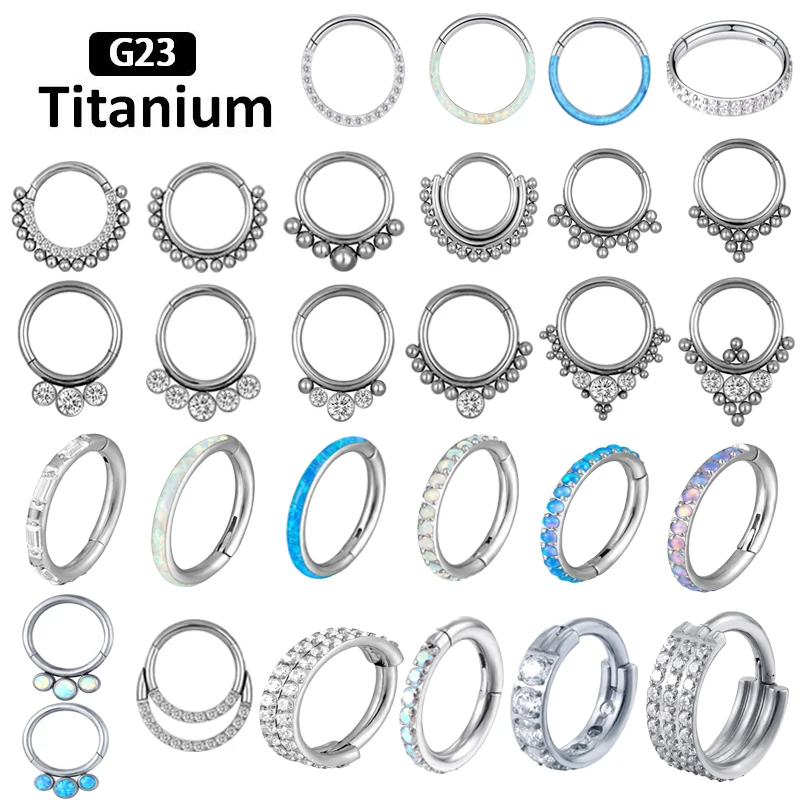 

ARVIN 1PC G23 Titanium Zircon Stone Nose Rings Septum Piercing Cartilage Earrings Cartilage Piercing Body Fashion Jewelry