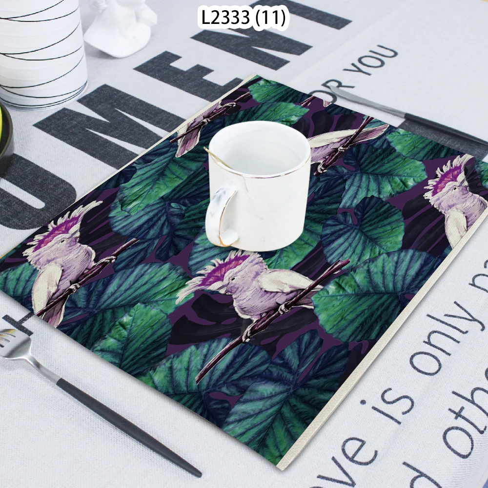 

1 Piece Of Plant Pattern Bird Cartoon Printed Napkin Cloth Home Decor Table Mat Cloth Tea Towel Coaster 42*32 Servilletas Tela