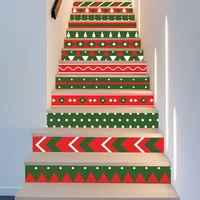 6pcs13pcs christmas decor vinyl stair stickers diy x mas decals floors waterproof staircases murals wallpapers home decoration