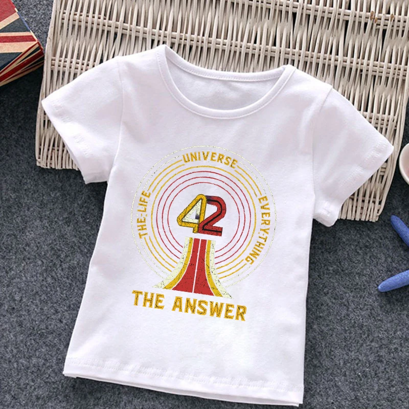 

42 The Answer To Life The Universe and Everything Printed Tshirt for Boys Kids T Shirt Cartton Hipster Toddler Boy Tops Summer