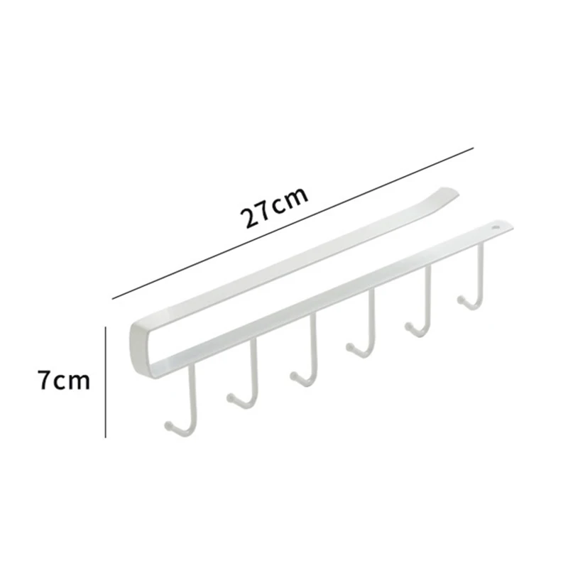 

Kitchen Hanging Hook Rack Non-Marking Nail-Free Iron Storage Rack For Kitchen Cabinet Accessories Fast Delivery