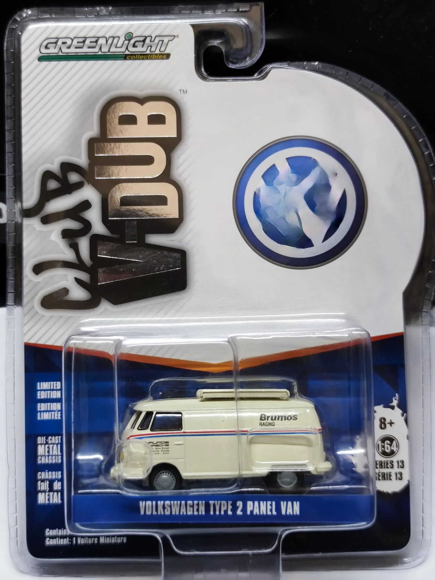 

NEW GreenLight 1:64 Volks wagen vw Type 2 Panel Van - Brumos Racing Collect die-casting alloy car models toys gift