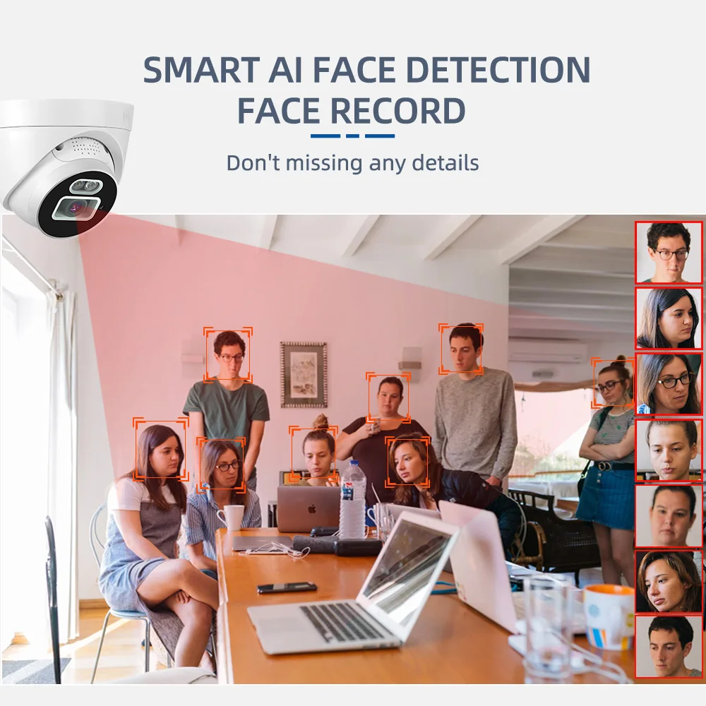 Камера видеонаблюдения MISECU 5 МП 8-канальный POE NVR Smart AI купольная камера для