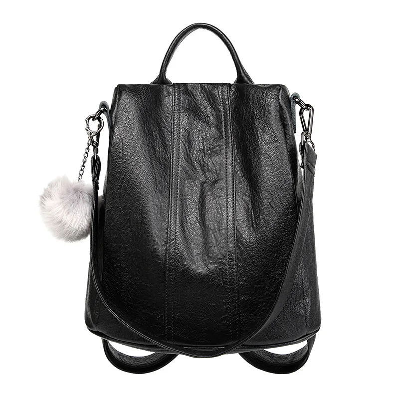 

Women Soft Leather Backpack Student Back to School Book Bag Travel Laptop Business Work Bag Knapsack For Teenager Girl Back Pack