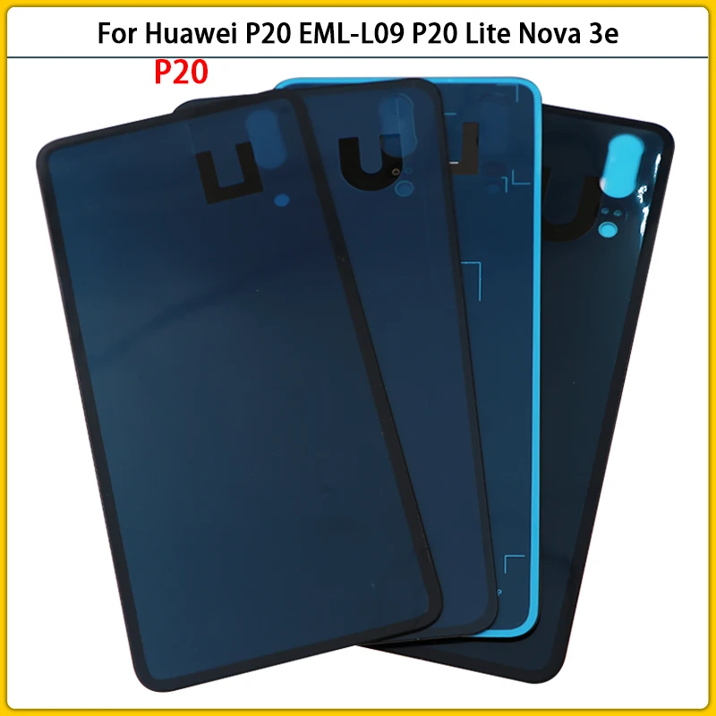 

10Pcs New P20 Lite Rear Housing Case For Huawei P20 EML-L09 EML-L29 P20Lite Nova 3e Glass Battery Cover Door Back Cover Panel