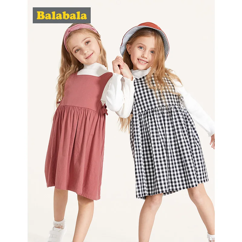 Balabala/комплект одежды из 2 предметов для девочек Однотонные топы с рукавами трубы