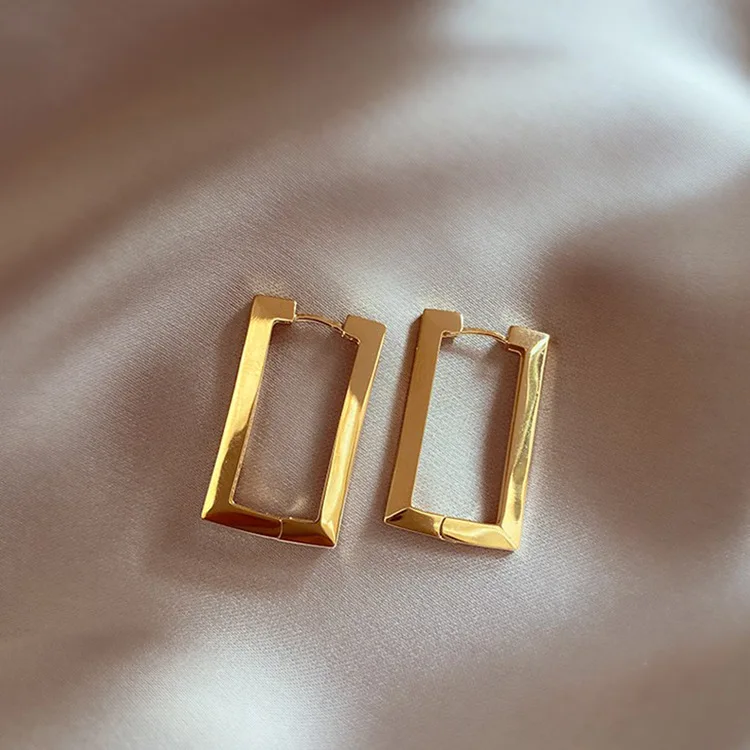 

Новые висячие серьги, модный дизайн, простые Геометрические Квадратные серьги с пряжкой для женщин вечерние ринки, юбилея, ушное кольцо