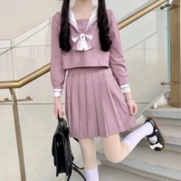 2021 new spring summer women sets japanese style sweet lolita jk skirt suits short shirt and pleated mini skirt two piece set