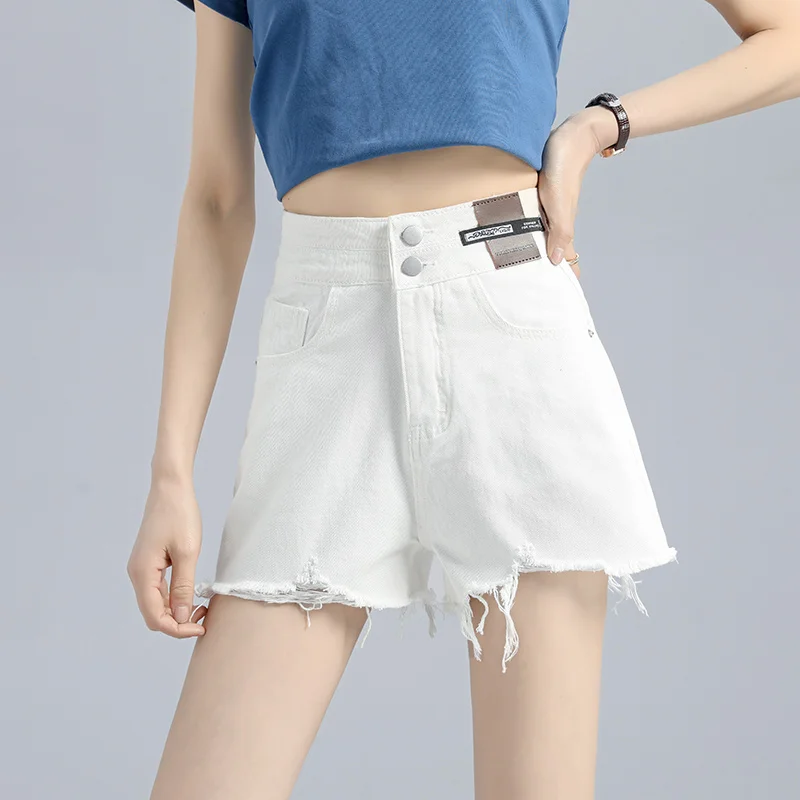 

Zoenova Jean Shorts For Women Sweatshorts White Solid Color Denim Clothing High Waist Casual 2021 Summer Fashion Aesthetic