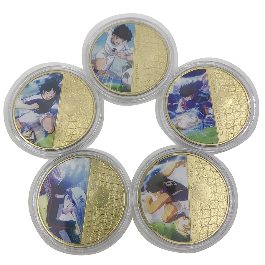 Классический мультяшный капитан Цубаса позолоченная монета японский вызов