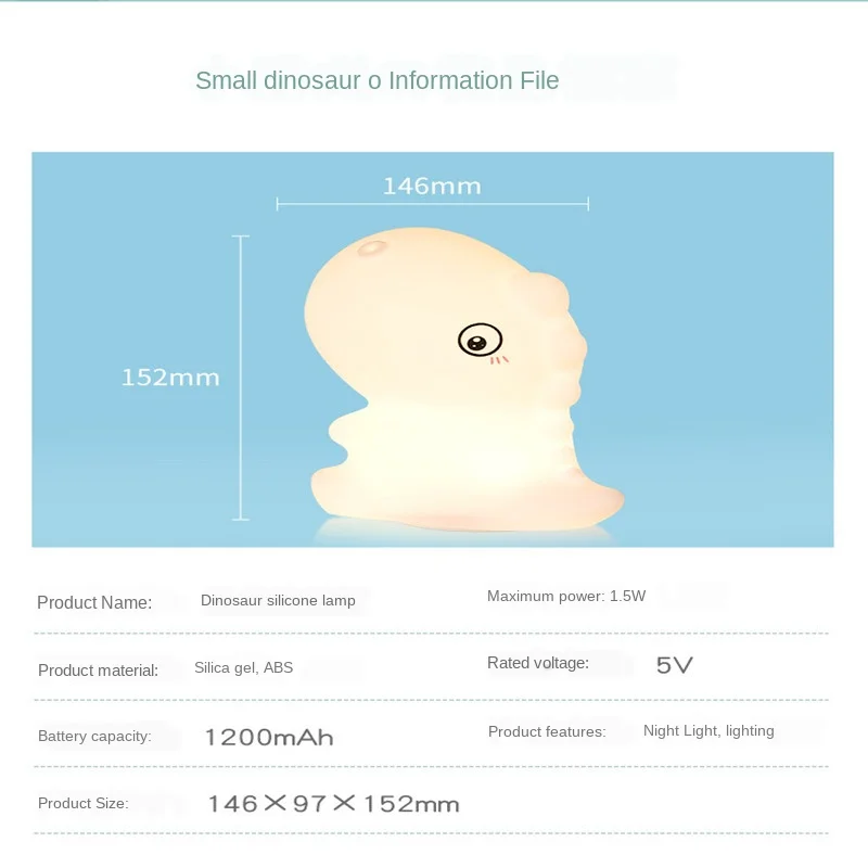 

Led Silicone Nightlight USBchildren's Bedroom Soft Dinosaur Toys Kindergarten Table Lamp Ornaments Home Decoration Holiday Gifts