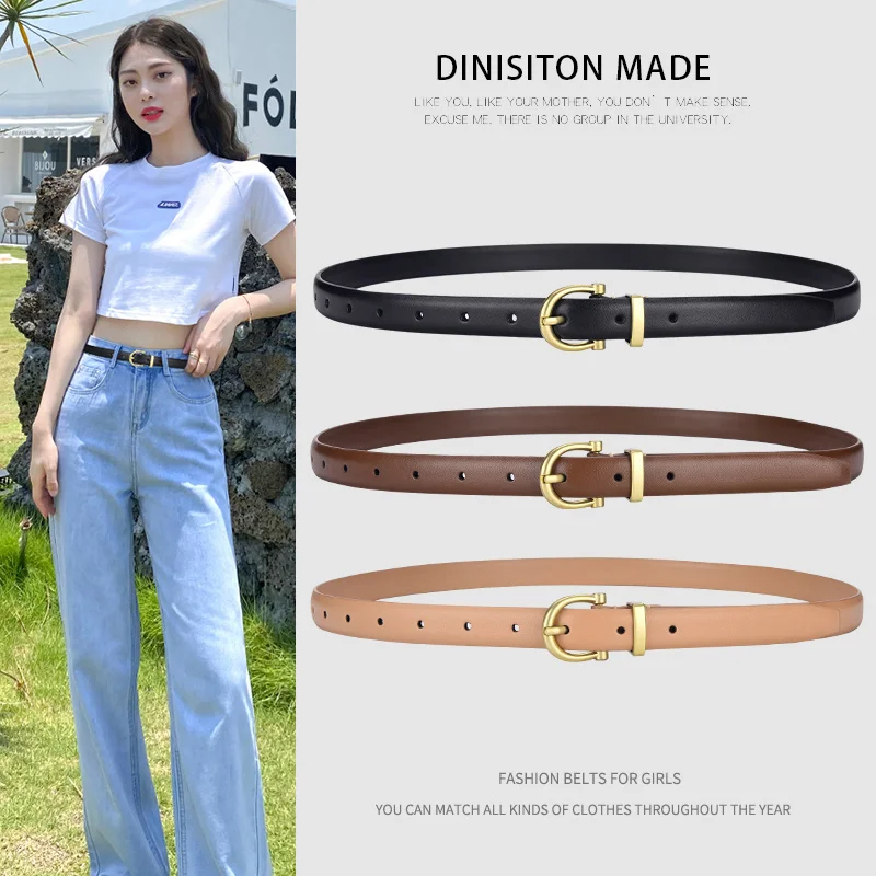 

Women's Belts Made Of Real Leather Women's Thin Belts For Women Luxury Brand High Quality Women's Jeans Strap Fashion