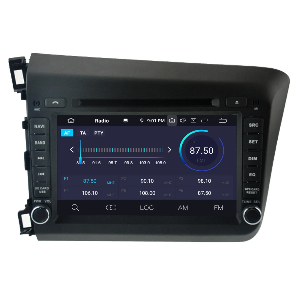 Автомобильный мультимедийный плеер RoverOne для Honda Civic 2012 2013 2014 Android 10 4G + 64G