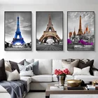 Европейский город церковь пейзаж живопись на холсте Эйфелева башня в постер с видом Парижа принты настенные картины для Гостиная домашний декор