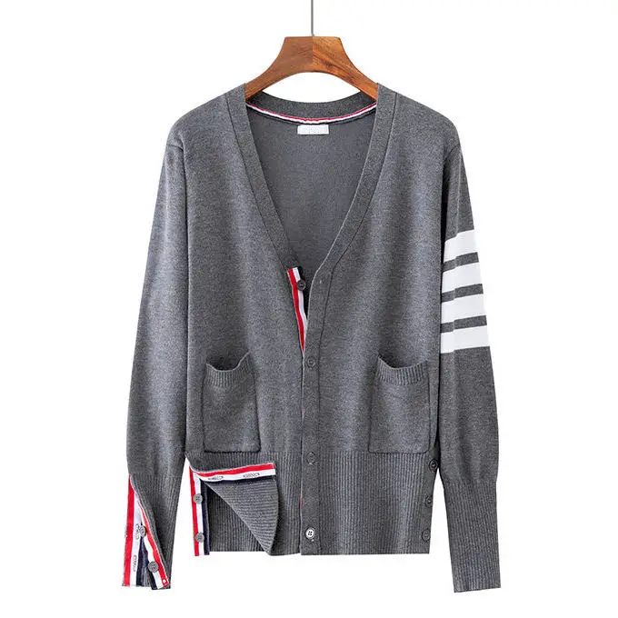 

Spring and autumn TB men's and women's knitting cardigan 2020 new Korean version with college style lovers loose sweater jacket