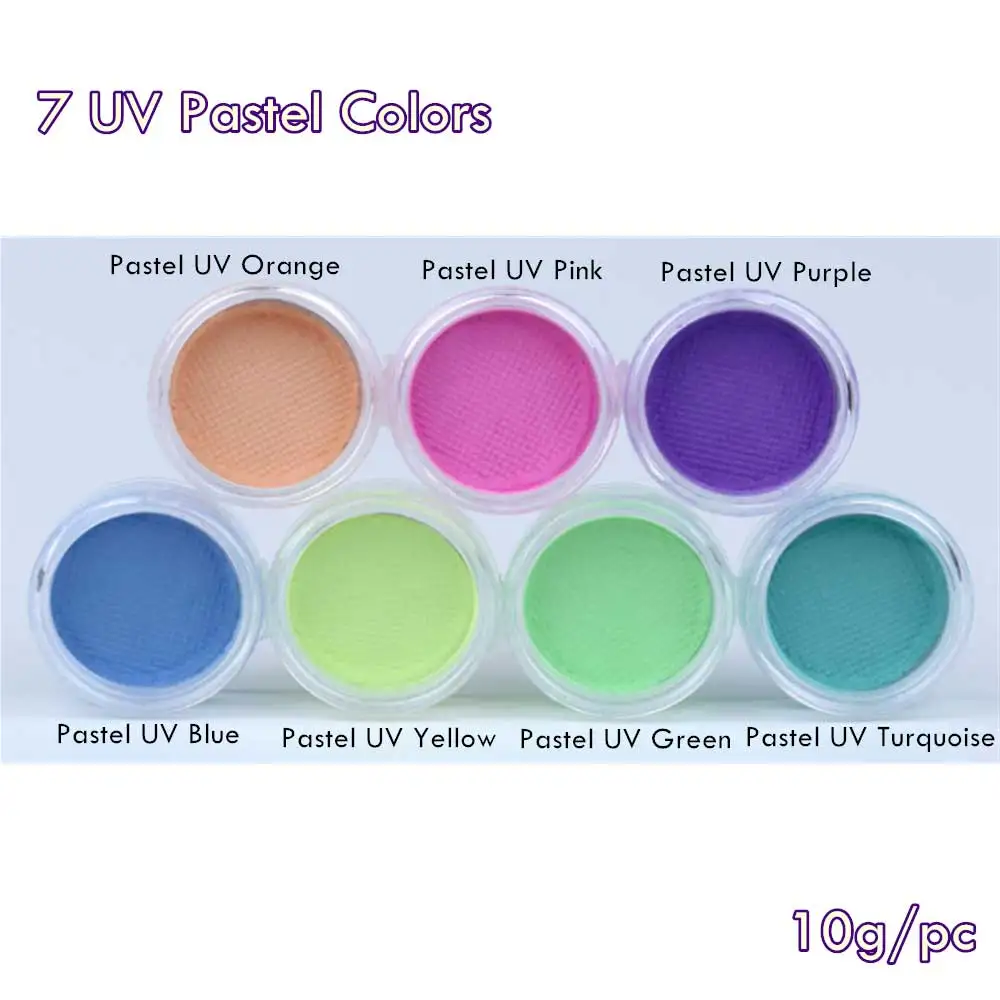 Набор из 7 штук УФ-пастельные цветные флуоресцентные краски на водной основе для