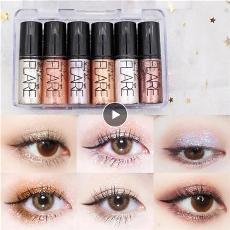 Набор теней для век с блестками макияжа жидкий карандаш подводка мерцающий TSLM2