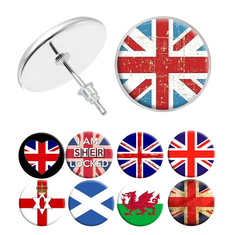 Великобритания национальные серьги с флагом Англия Wales Scotland Северная Ирландия