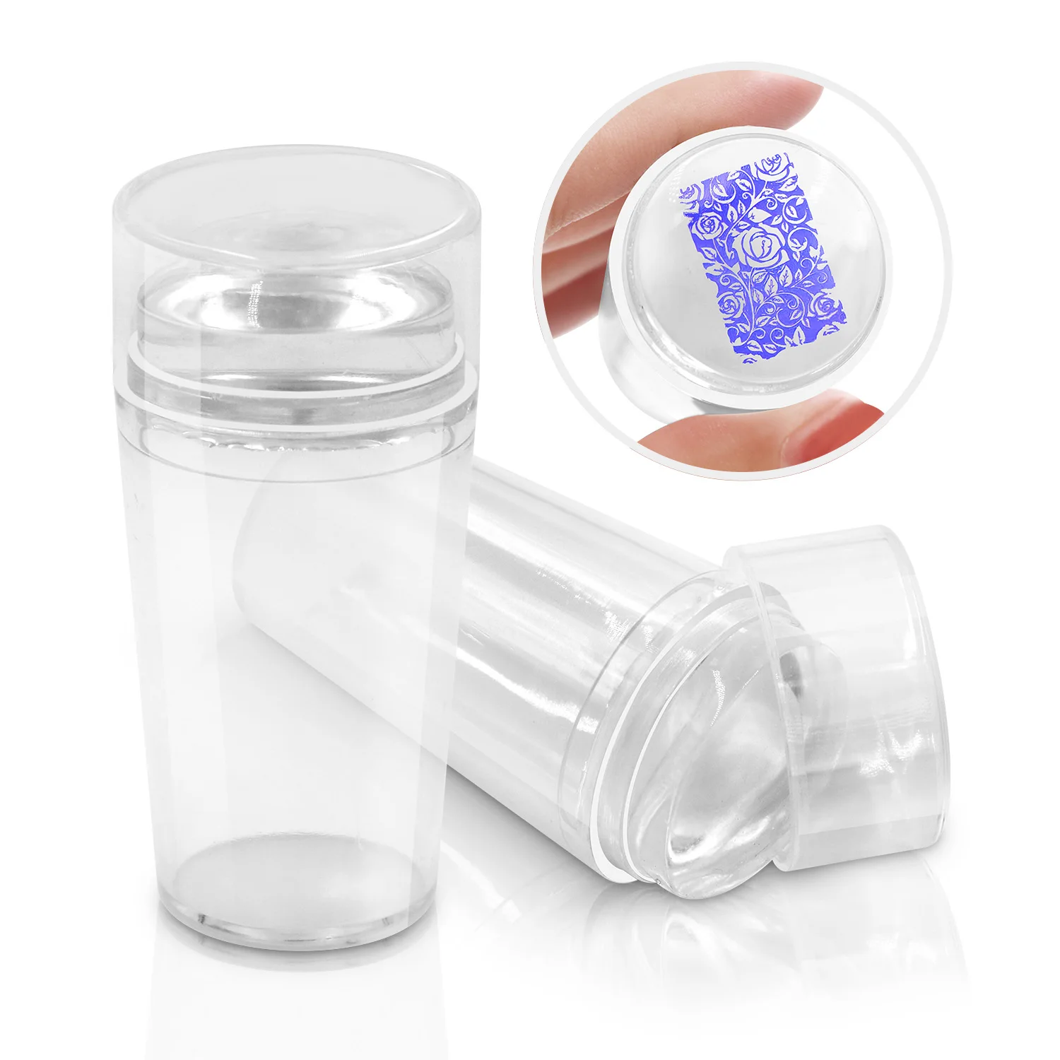 

Pinkiou Mini Nail Art Stamper Transparent Jelly Nail Stamper Clear Scraper Set,Polish Design Print Nail Art Stamping Tools