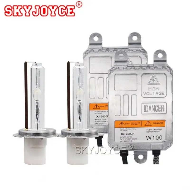 Hid лампы SKYJOYCE H11 H7 HB3 HB4 H1 100 Вт hid комплекты 4300 K 5000 6000 8000 быстрая и яркая H4 2 D2Y D2H|100w