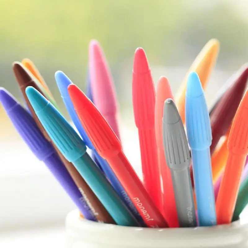 

12/24 Color Gel Pen Monami Plus Fountain Pen Art Supplies Stationery Pen Gift Copy Pen School Painting Watercolor Pen Fiber Pen