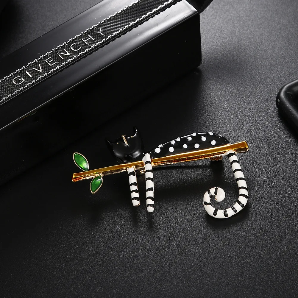 Ленивый кот брошь эмалированный штифт животные из мультфильмов брошь-Кошечка