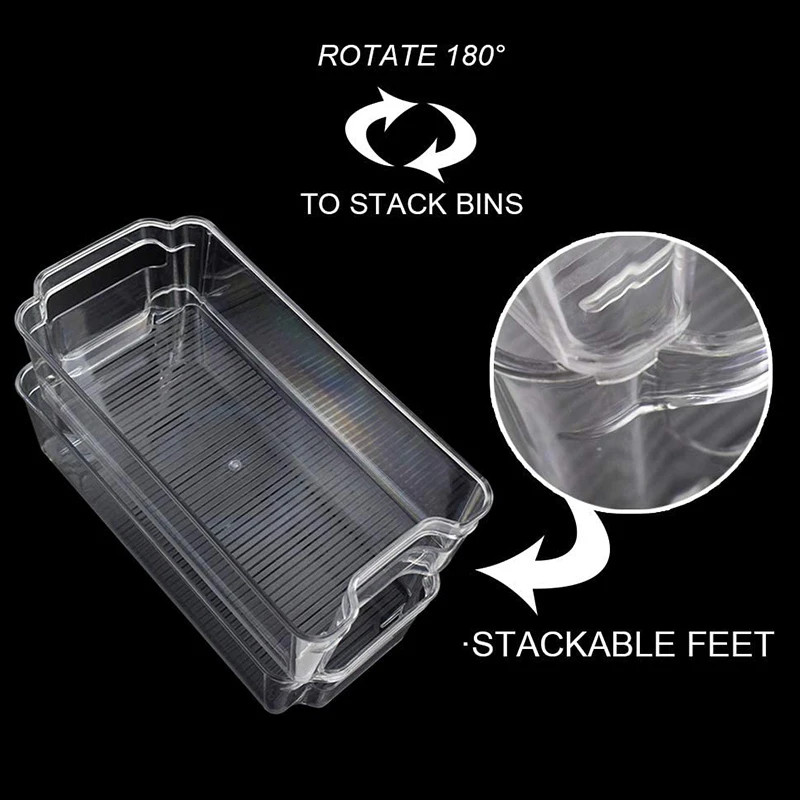 

Stackable Plastic Storage Bins Organizer - 2 Pack with 4Pcs Can Drink Holder Storage & Dispenser Bin