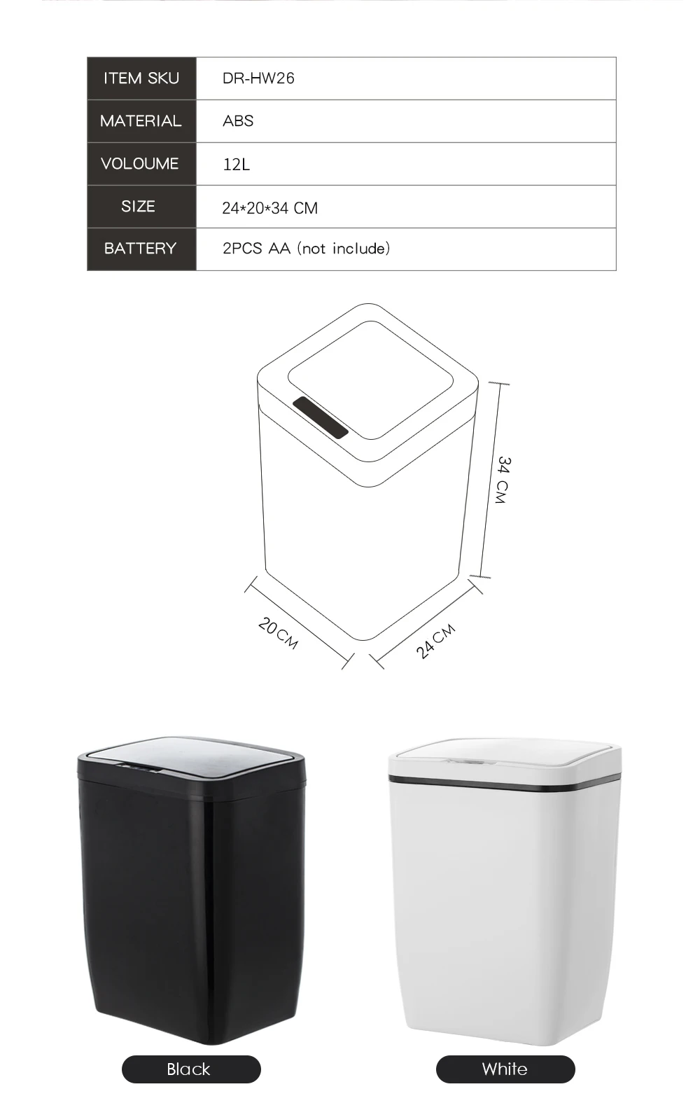 Cubo Basura автоматическое мусорное ведро с интеллектуальным Индукционным датчиком движения кухонный мусорный бак с широким открыванием Lixeira экологически чистые отходы
