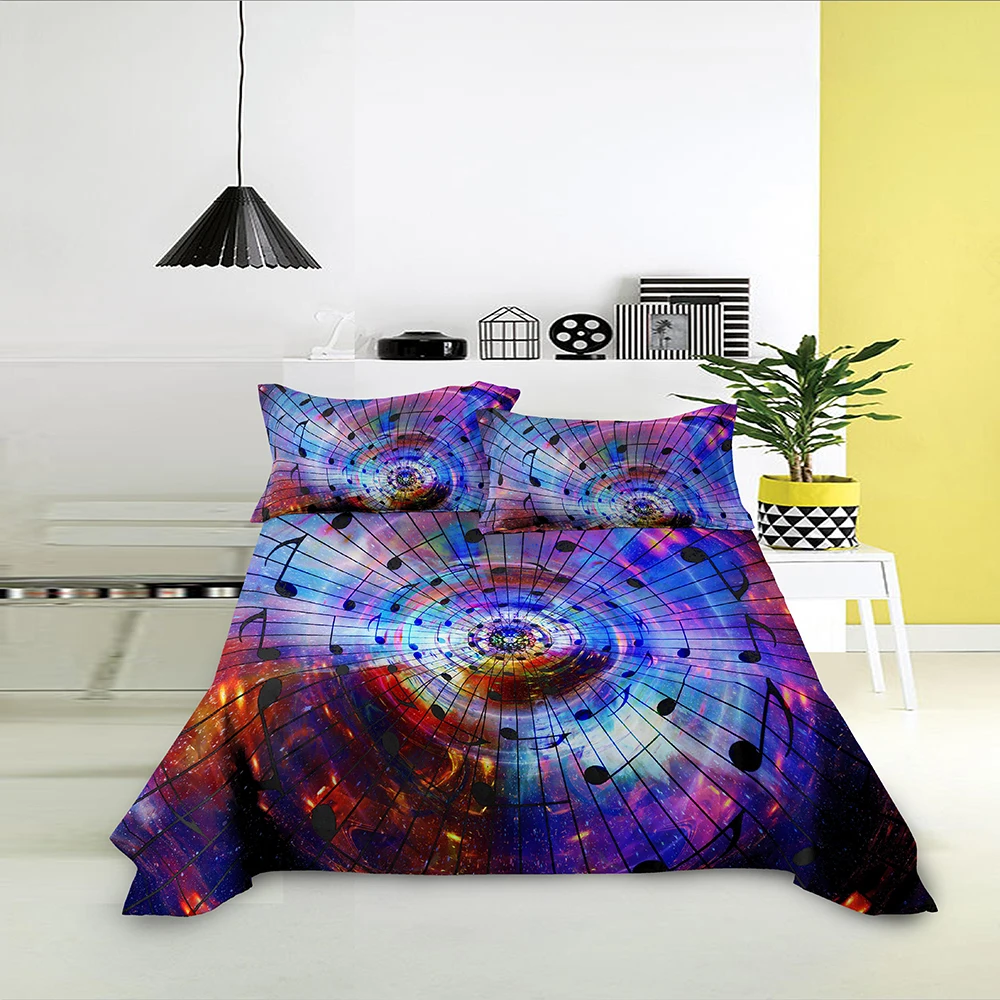 3D ослепляющая плоская простыня удобное постельное белье с мраморным узором