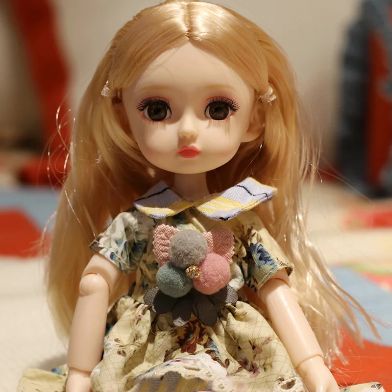 Новинка 26 см 1/6 BJD кукла для макияжа 4D глаза имитация ресниц платье маленьких